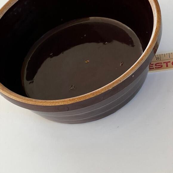 Vintage USA brown pottery bowl - Picture 4 of 12